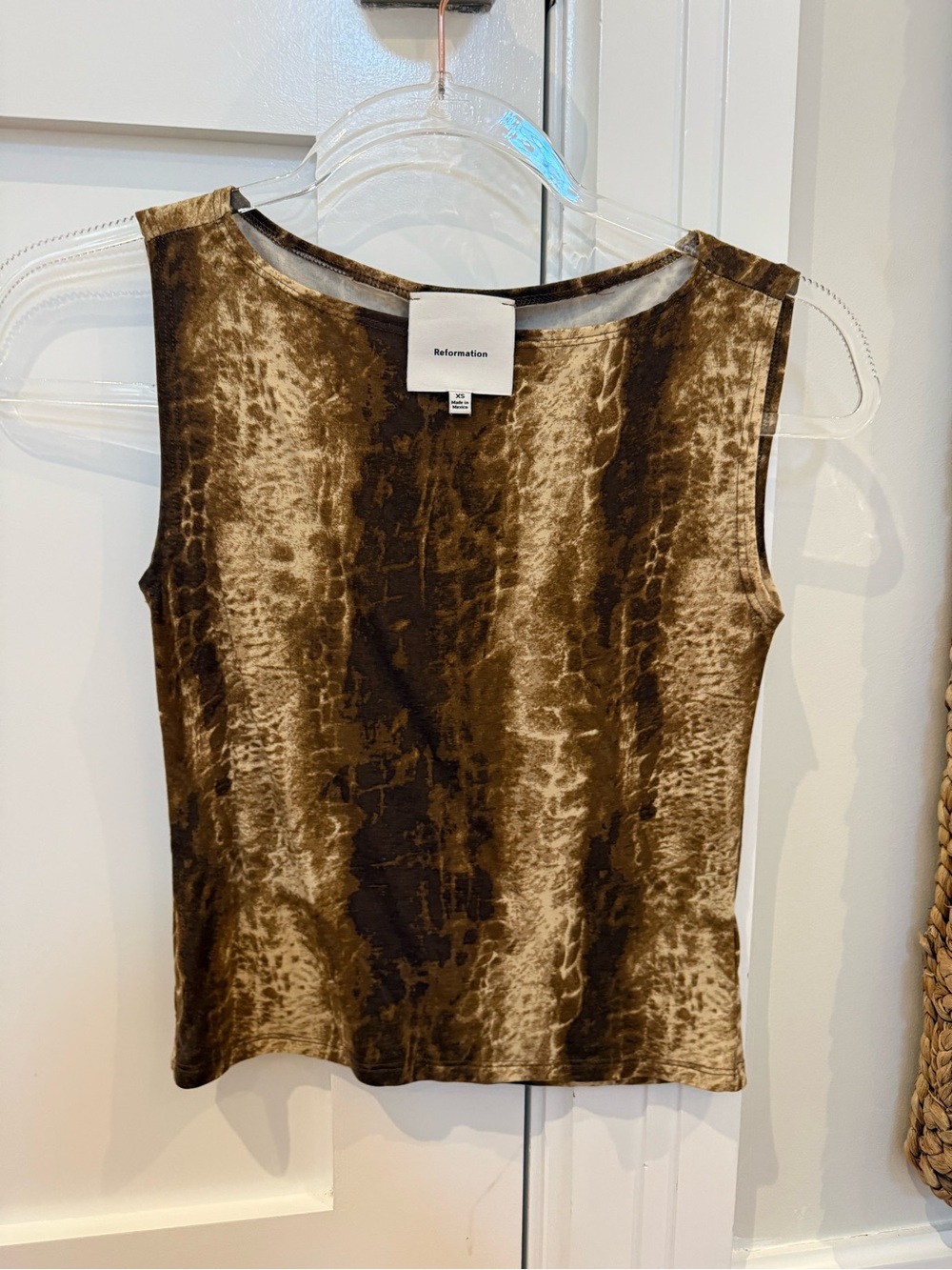 Reformation Brown Snake Crewneck Tank